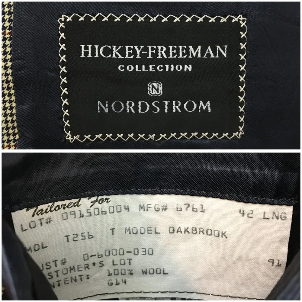 Hickey Freeman Mens Blazer Sport Coat Two Button Jacket Wool 42L Casual Suit VTG